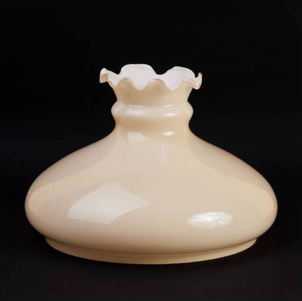 Náhradné tienidlo priemer 23cm petrolejkové béžové lesklé - vlnovkové