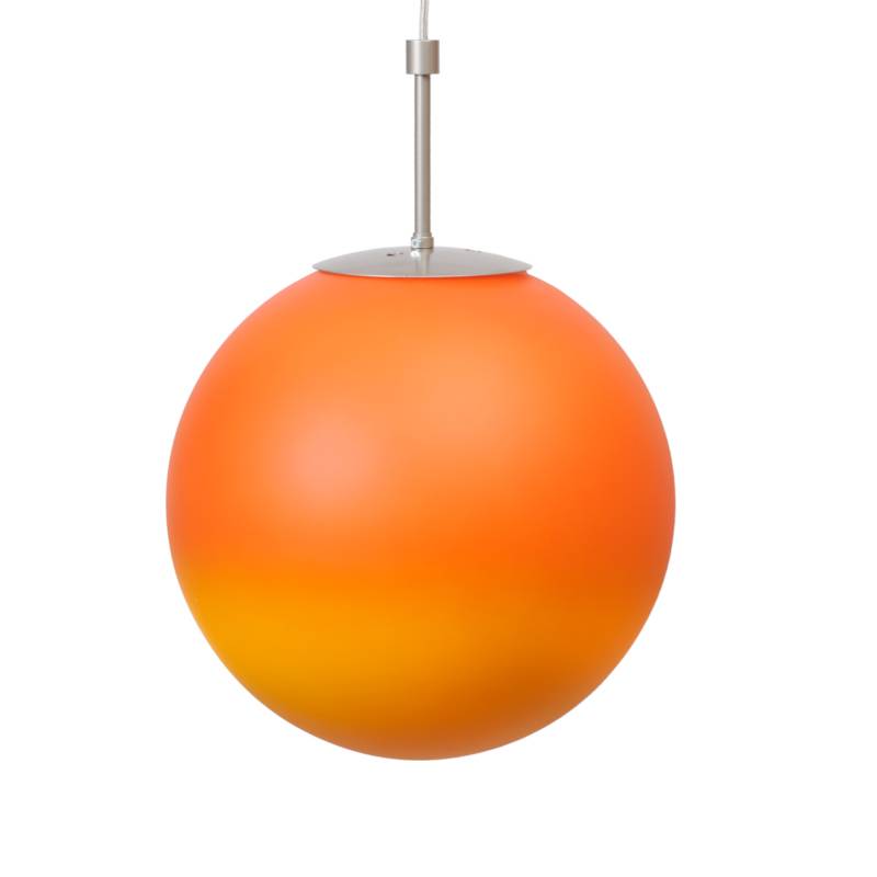 Sklenené tienidlo guľa priemer 20cm, montážny otvor: 8,5cm oranžovo-žltá