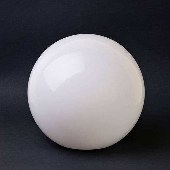 Náhradné tienidlo guľa priemer 30cm, montážny otvor: 8cm lesklá biela