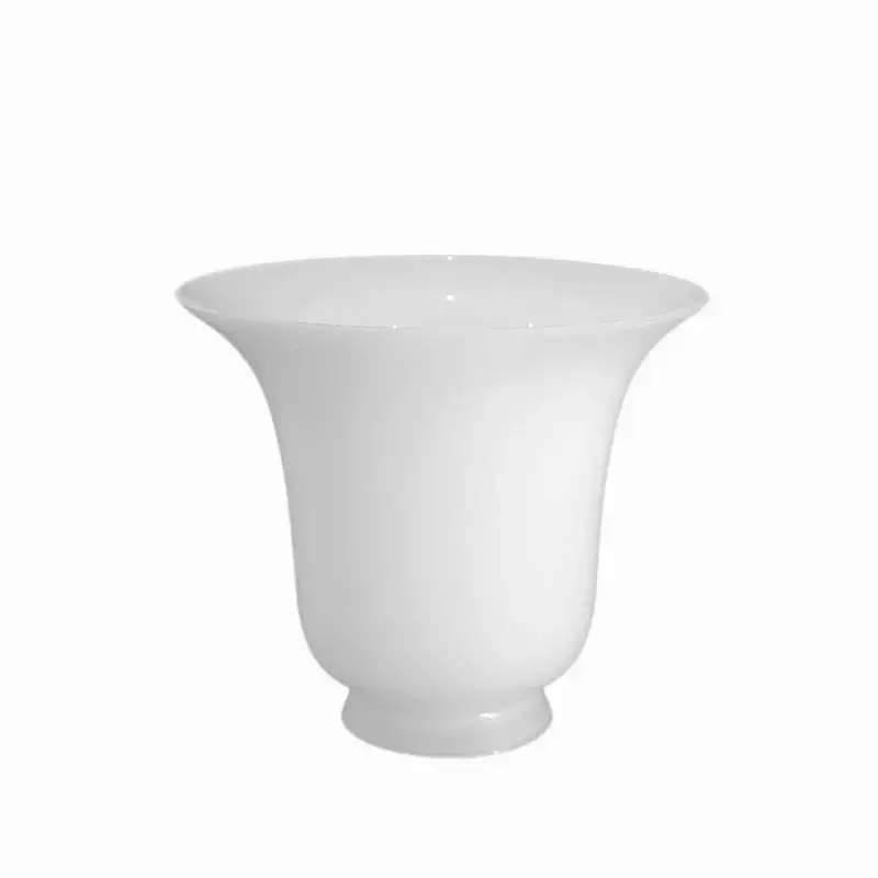 Náhradné tienidlo lesklé biele s hrdlom, priemer 14cm, montážny otvor: 5,7cm 