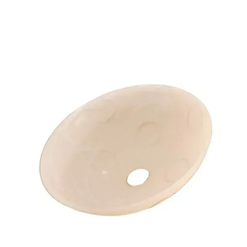 Sklenené béžové tienidlo so vzorom listy pre závit E27 (42mm), priemer 30cm 