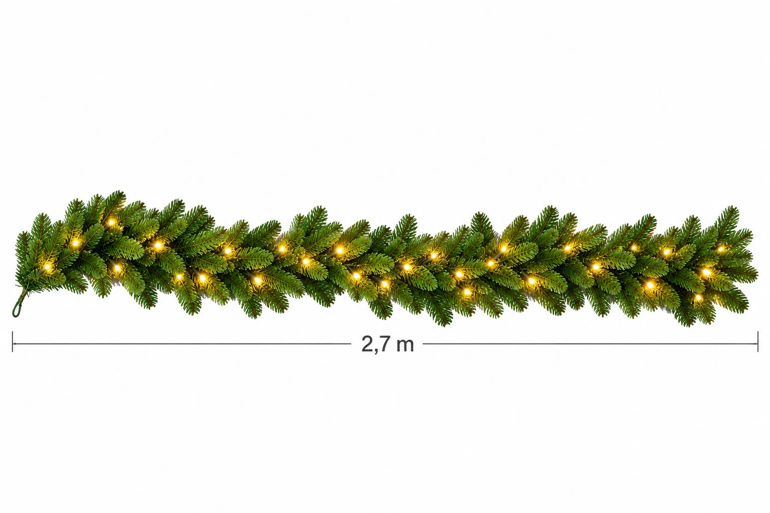 Umelá girlanda 80LED teplá biela, 8 režimov+časovač+diaľkové ovládanie, 2,7m, adaptér