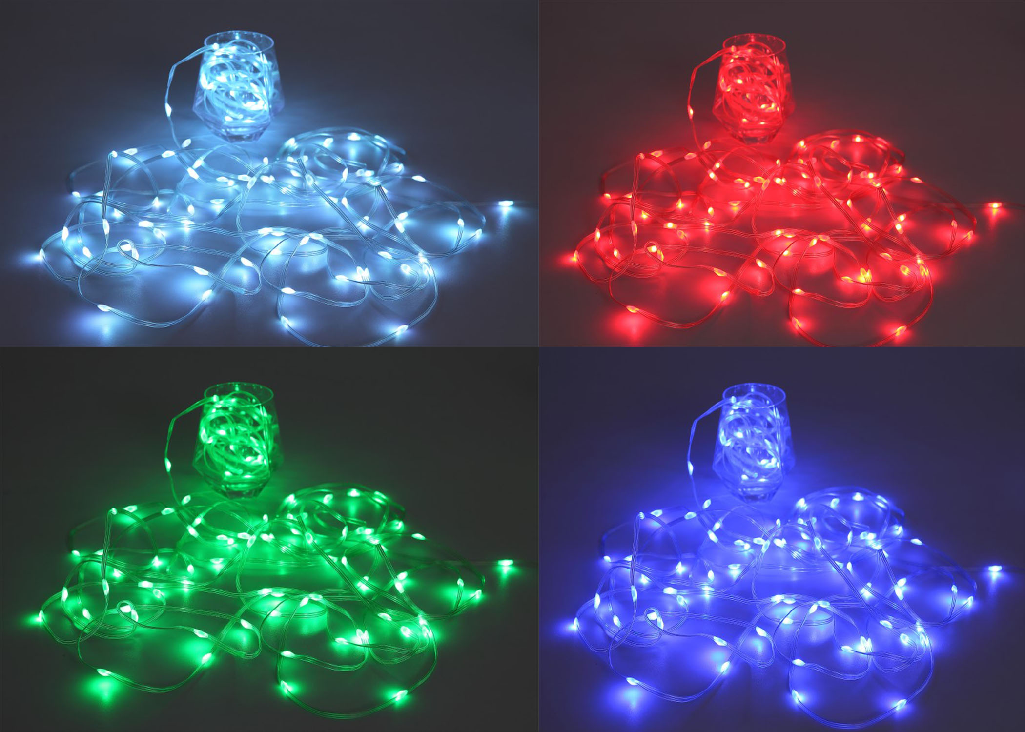 LED reťaz/pásik 50 LED RGB/5V 27 svetelných efektov, dĺžka 5m