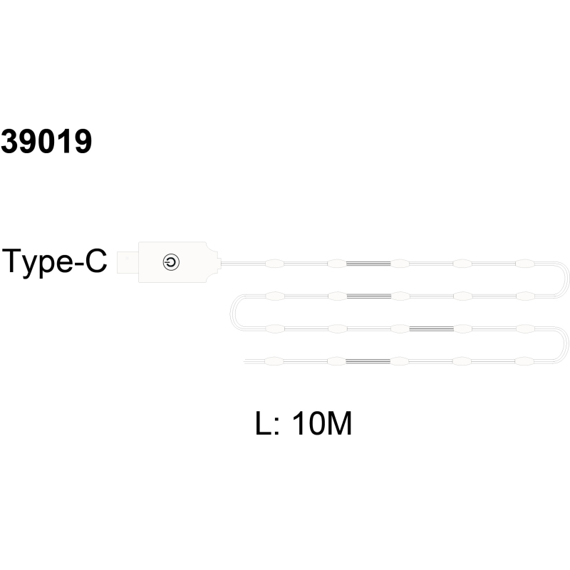 LED reťaz/pásik 100 LED teplá biela/5V 8 svetelných efektov, dĺžka 10m