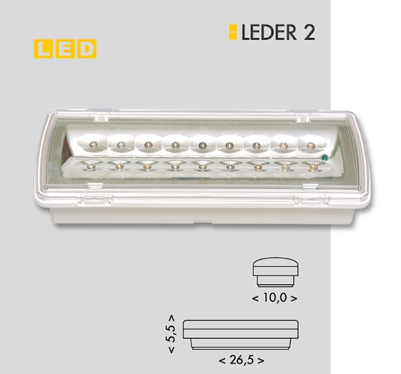 Núdzové LED svietidlo LEDER 2, 18xLED/2,7W IP65