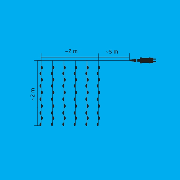 Vonkajší svietiaci záves 120 micro RGB LED iSPARKLE SMART ovládanie aplikáciou, 2x2m