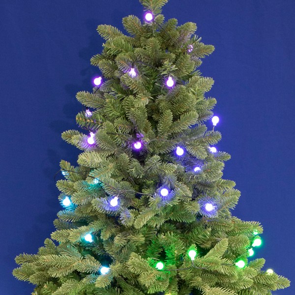 Vonkajší svietiaci reťazec guľky 120 RGB LED iSPARKLE SMART ovládanie aplikáciou, 11,9m