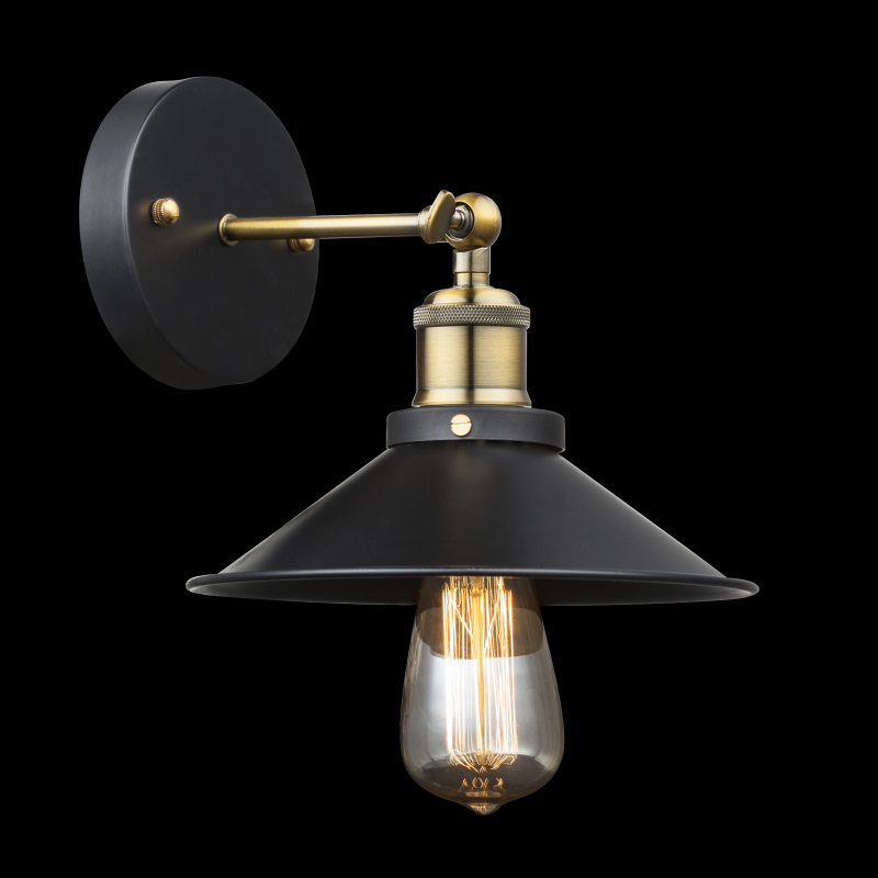 LENIUS nástenné svietidlo čierne/stará mosadz 1xE27/60W