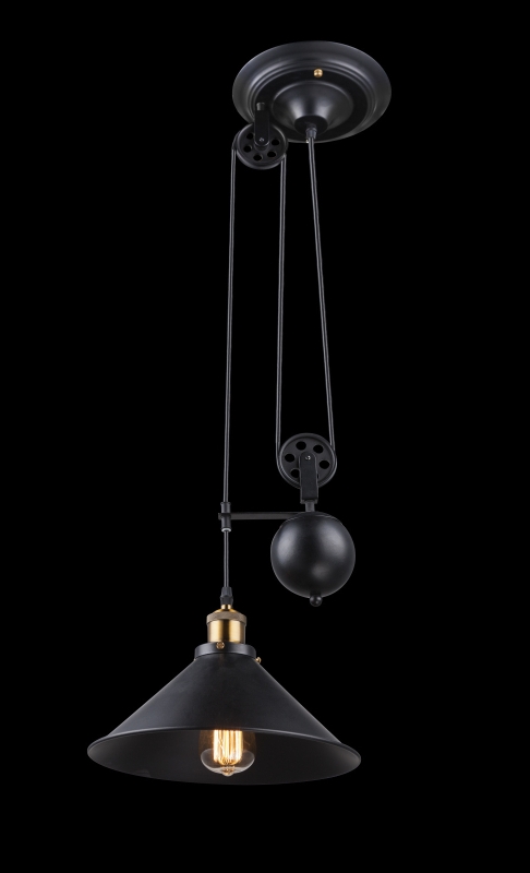 LENIUS závesné svietidlo čierne/stará mosadz 1xE27/60W