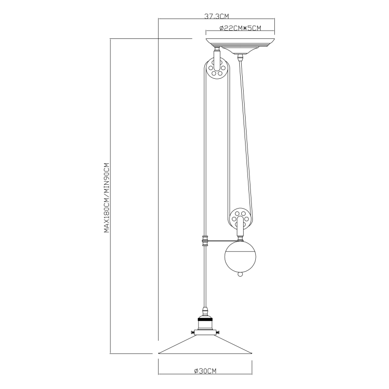LENIUS závesné svietidlo čierne/stará mosadz 1xE27/60W