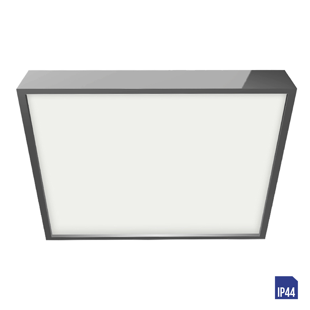 LENYS stropné ledkové svietidlo chróm LED 24W/4000K, 24x24cm, IP44