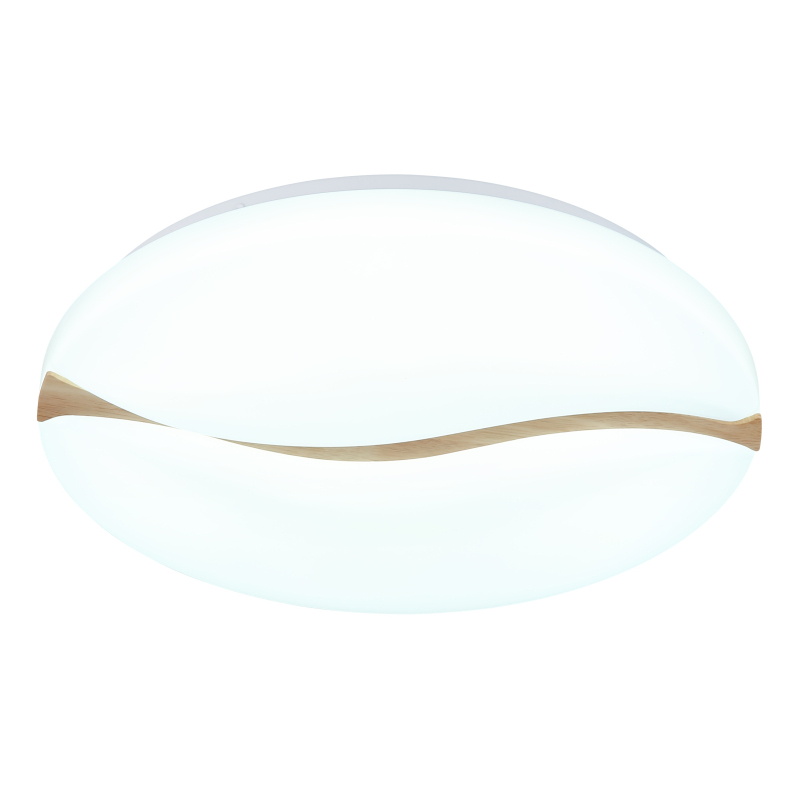 LETICIA stropné svietidlo biele/hnedé drevo 1xLED/24W/CCT 3000/6000/4200K, priemer: 33cm