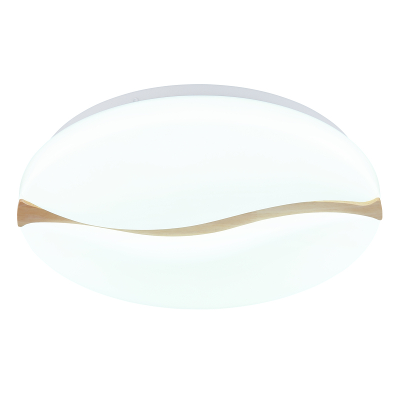 LETICIA stropné svietidlo biele/hnedé drevo 1xLED/24W/CCT 3000/6000/4200K, priemer: 39cm