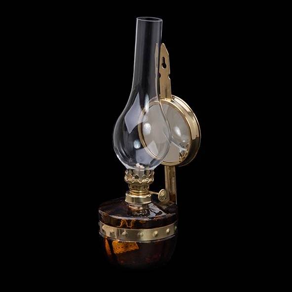 Petrolejová lampa mosadz/hnedá výška: 25cm