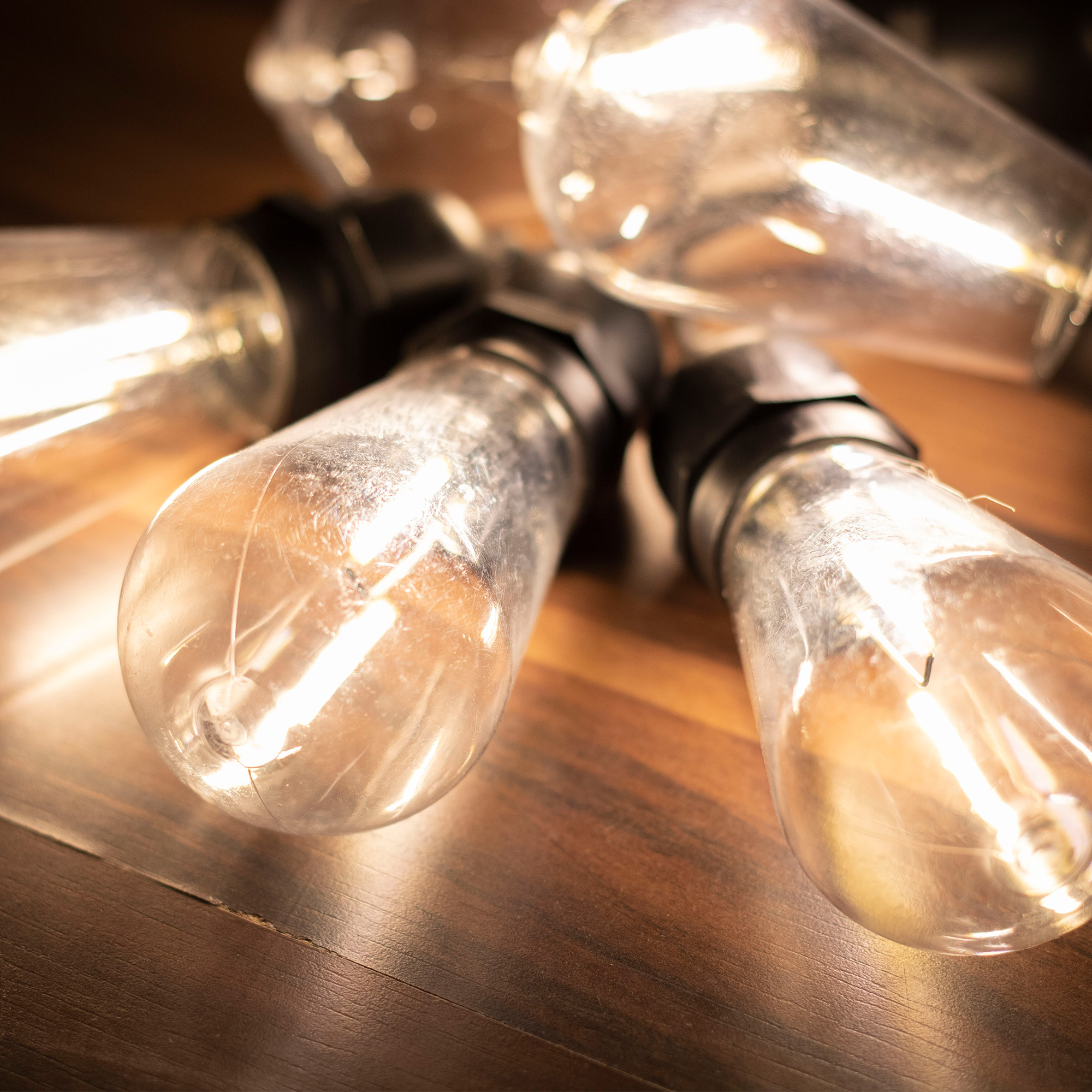 Spájateľná vonkajšia reťaz PARTY plastové žiarovky číre 10ks, 10 LED filament teplá biela, 5m