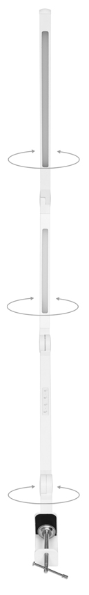 SPACE stmievateľná stolná led lampa biela 19W, CCT 3000-6000K na uchytenie o stôl