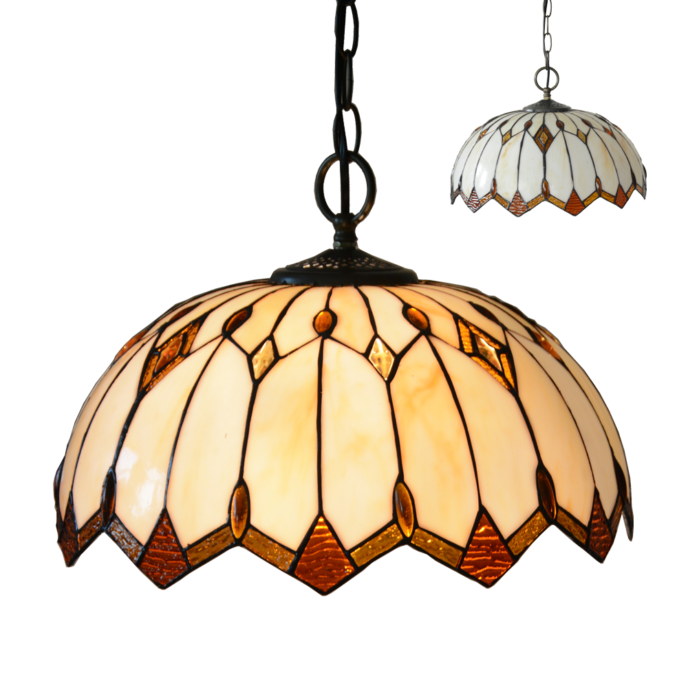 TIFFANY vitrážny závesný luster 2xE27/60W č.83