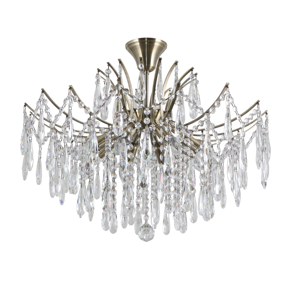 MALLOLA krištáľový stropný luster bronzový 8xE14/40W, priemer: 63cm