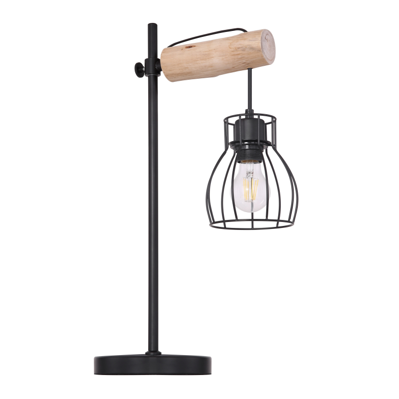 MINA stolná lampa kov/drevo 1xE27/40W, výška: 55cm