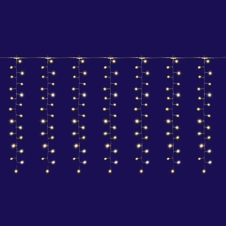 Vonkajší záves 300ks micro led cluster teplá biela s diaľkovým ovládačom, 3x0,5m