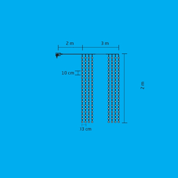 Vonkajší záves 400ks MICRO LED teplá biela, 2x2m