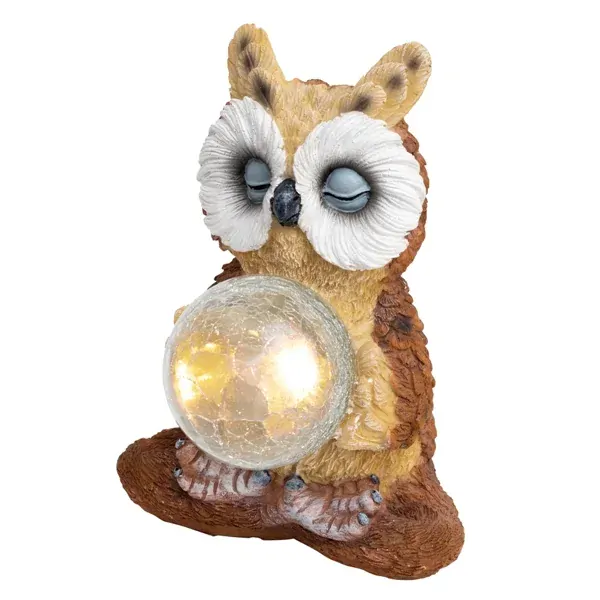 Solárne led svietidlo SOVA hnedá 1xLED teplá biela, výška: 23cm