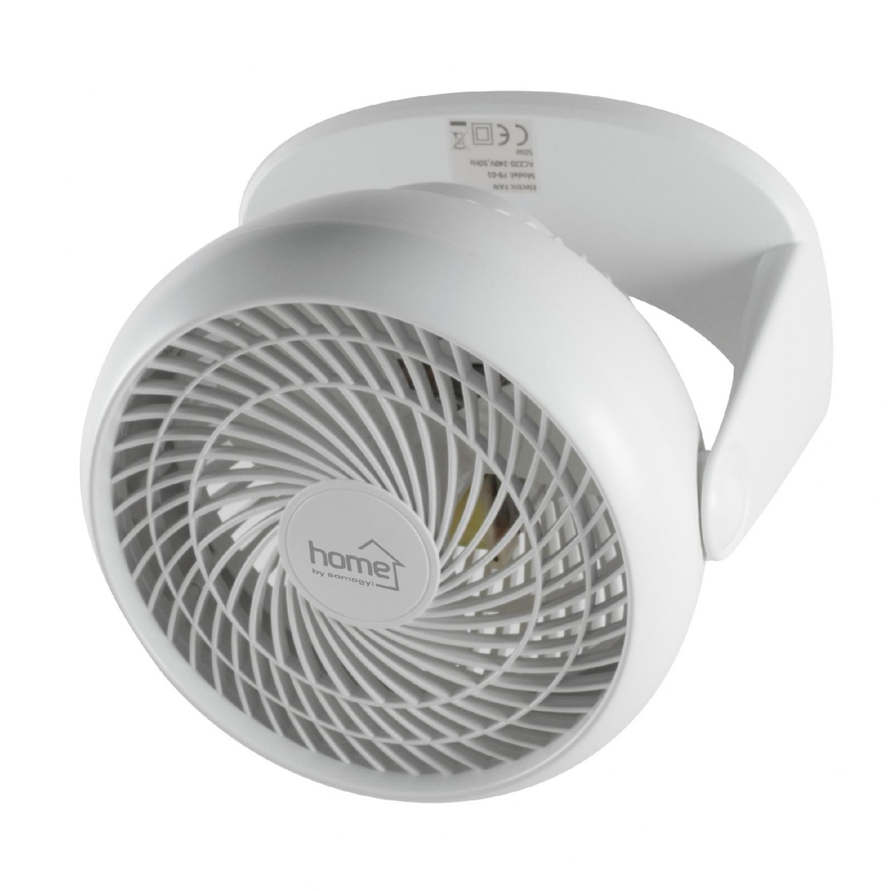 Nástenný/stolný ventilátor biely 50W, priemer 23cm