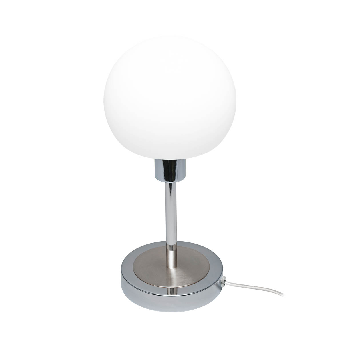 CAVE dotyková nočná lampa chrómová/biela LED 4,8W/3000K, výška: 30,5cm