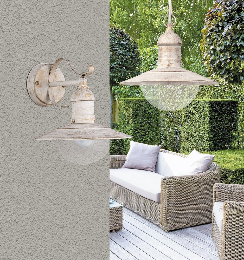 OSLO vonkajšie nástenné svietidlo antické biele 1xE27/60W IP44