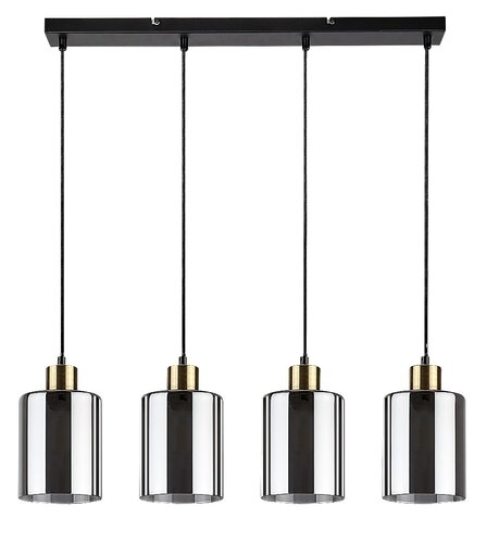 PEREZ závesné svietidlo čierne/dymové sklo 4xE27/40W