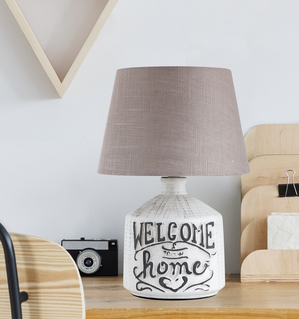 PETRA keramická nočná lampa béžová/šedá 1xE14/40W, výška: 35cm