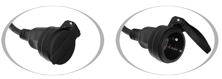 Pohyblivý prívod čierny 5m/3x1,5mm spojka FG, IP44
