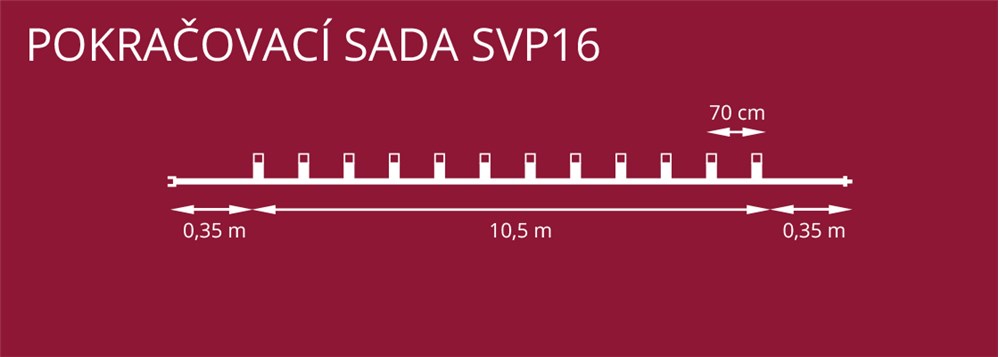 Predlžovacia reťaz FELICIA FILAMENT číra 16xLED/14V/0,2W, 10,5m bez transformátora