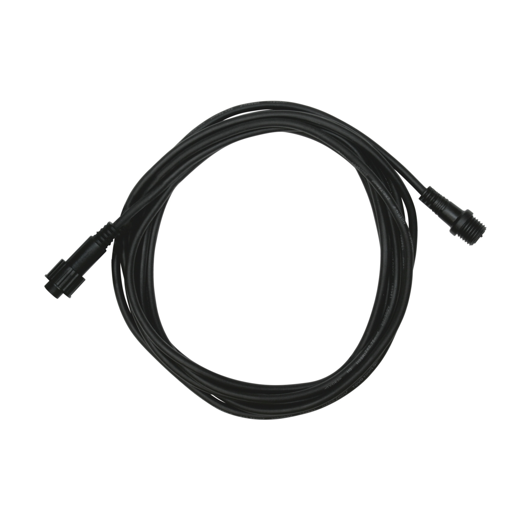 Predlžovací gumený kábel čierny 5m, IP44