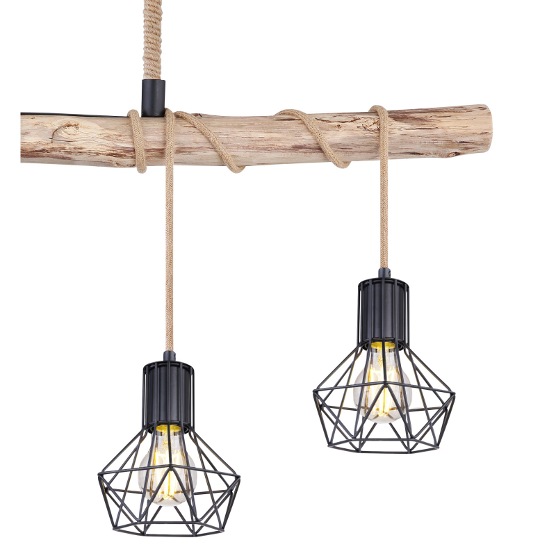 PRISKA visiaci luster kov/drevo 4xE27/60W