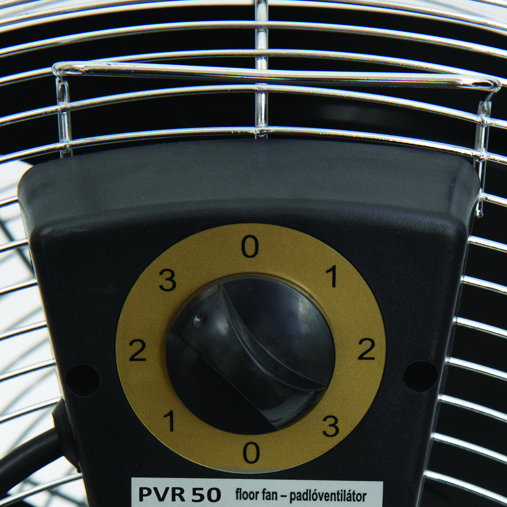Podlahový chrómový ventilátor 120W, priemer 50cm