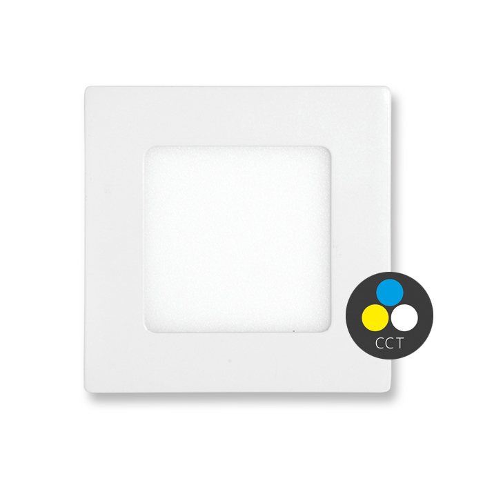 LED zápustné svietidlo RAFA biele 6W CCT 3000-4000-6000K, rozmer: 12x12cm