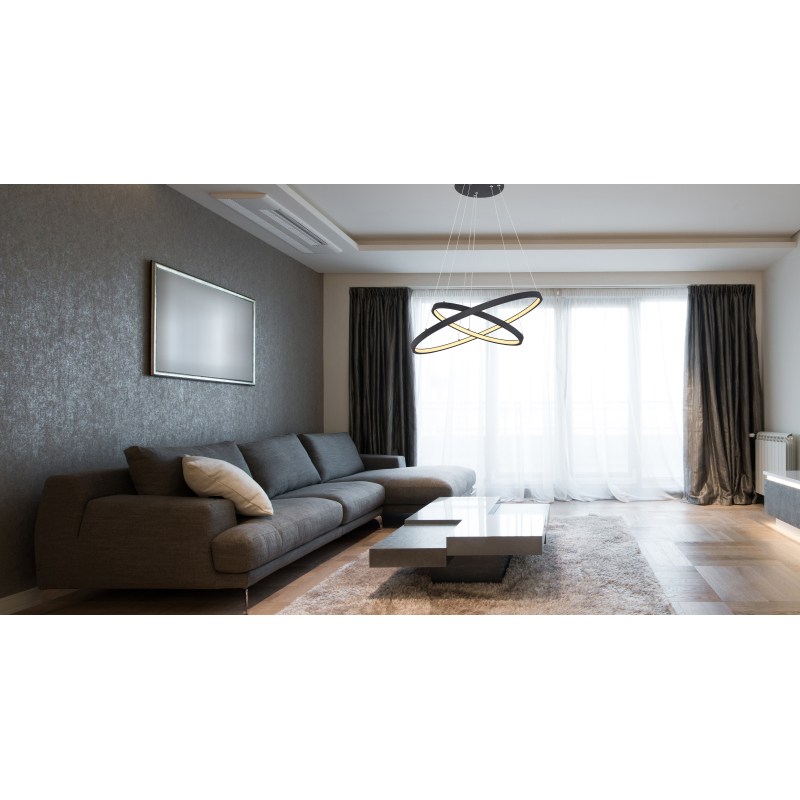 RALPH visiaci ledkový luster čierny 1xLED/42W/3000K