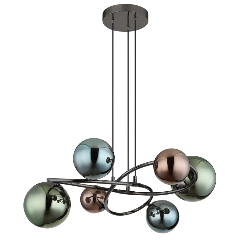 RIHA visiaci luster sivý/multicolor 6xG9 LED/3,5W/3000K, priemer: 65cm