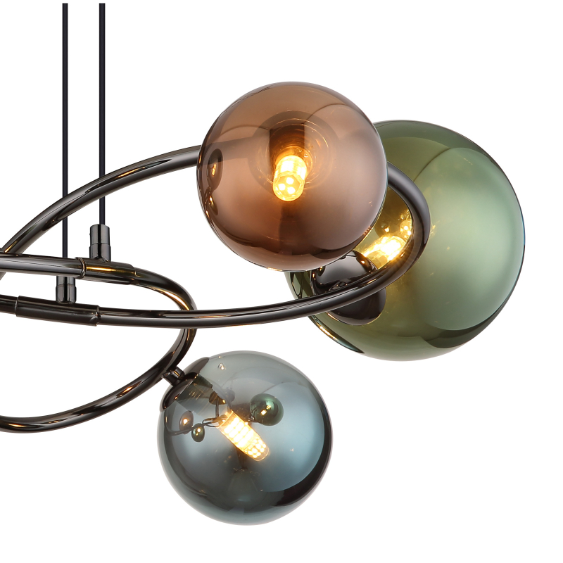 RIHA visiaci luster sivý/multicolor 6xG9 LED/3,5W/3000K, priemer: 65cm