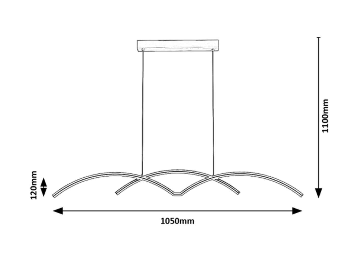 RIVER závesné svietidlo čierne LED/40W/4000K, výška: 110cm