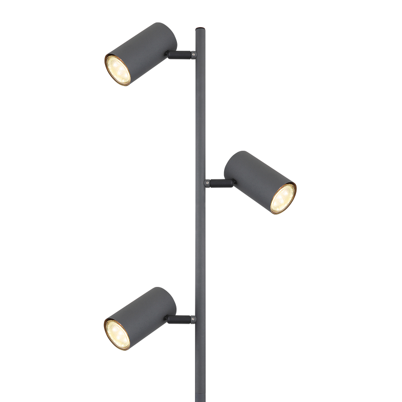 ROBBY stojanová lampa kovová grafit+imitácia dreva 3xGU10/LED/5W, výška: 154cm