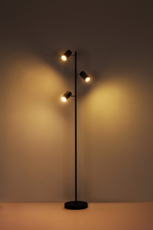 ROBBY stojanová lampa kovová grafit+imitácia dreva 3xGU10/LED/5W, výška: 154cm