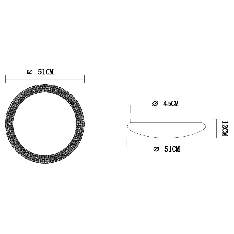 RONJA stropné svietidlo 1xLED/40W/CCT stmievateľné, na diaľkové ovládanie, priemer: 51cm