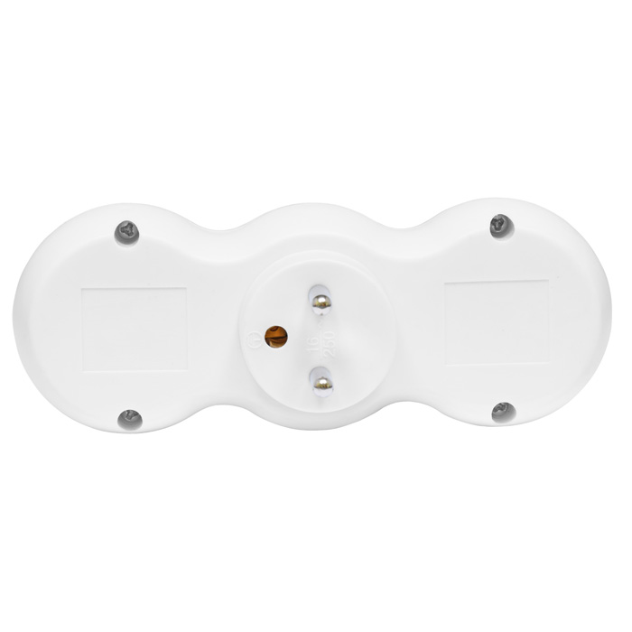 Rozbočovacia 2-zásuvka biela 16A/250V s portami USB-A a USB-C 2,4A/5V