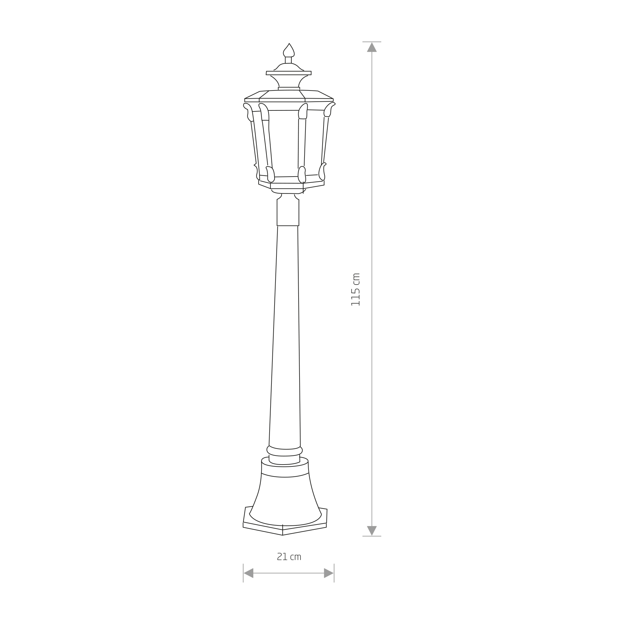 AMUR stĺpik 1xE27/60W IP44, výška: 115cm