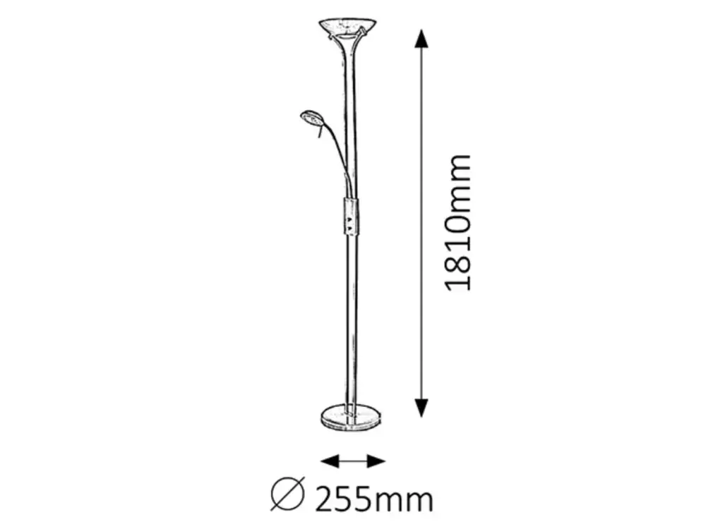 BETA stojanová lampa broznová so stmievačom 1xR7S/230W + 1xG9/40W, výška: 181cm 