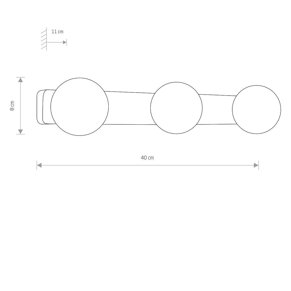 BRAZOS kúpeľňové svietidlo čierne 3xG9/25W, IP44