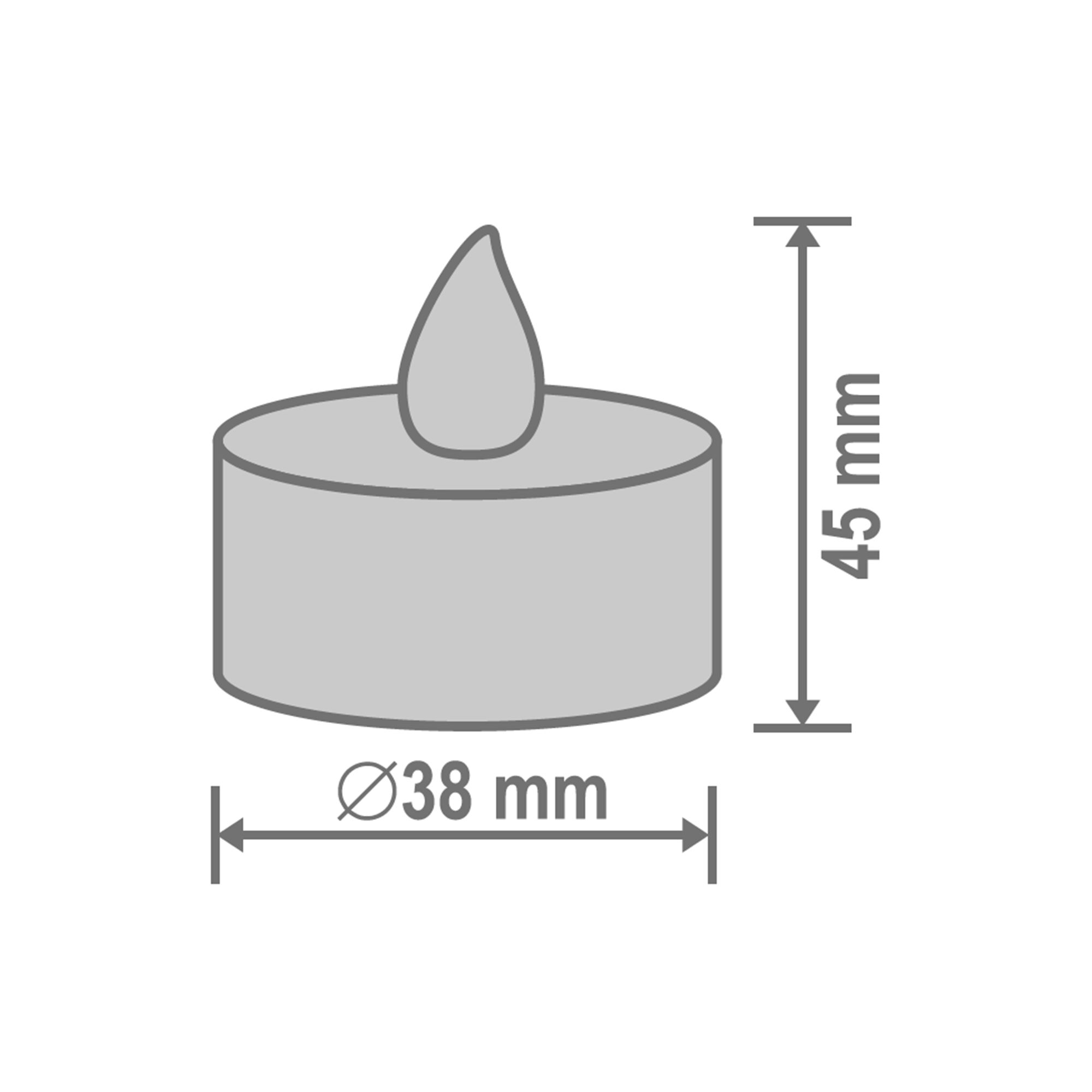 Ledkové čajové sviečky biele 6ks 1x žltá LED, na batériu