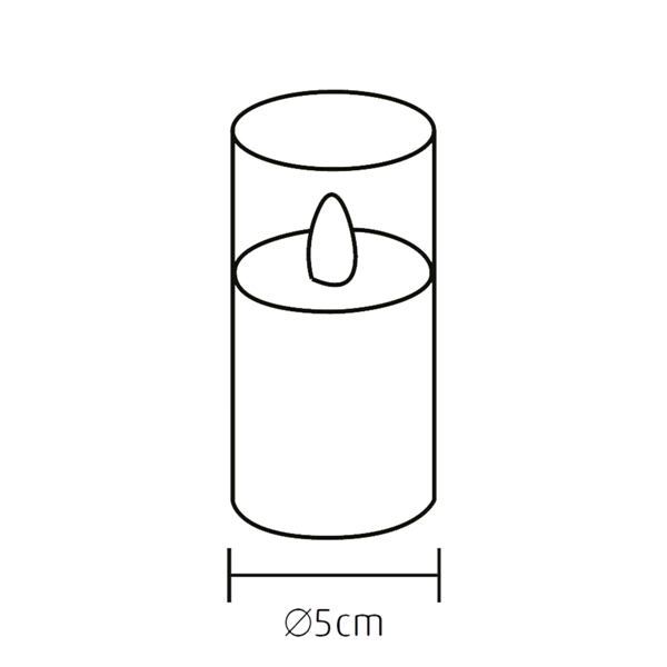 Sada voskových led sviečok v dymovom skle 1x led teplá biela blikajúca, na batérie, priemer: 5cm